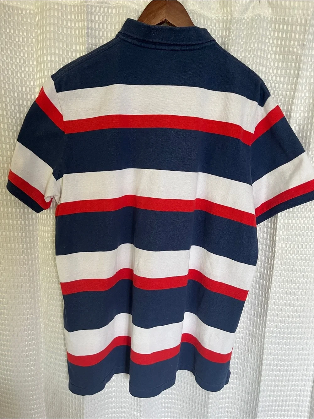 Polo Ralph Lauren Classic Fit Rugby Stripe Polo Shirt XL Red White Blue Cotton